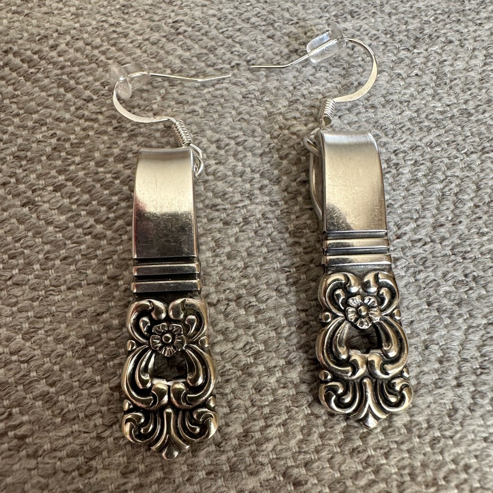 Handmade Silverware Earrings - Picture 3 of 6